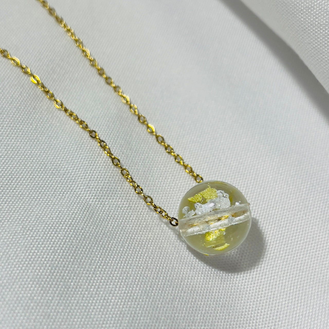 24金箔入り塩珠 inoriネックレス【シルバー】/【ゴールド】