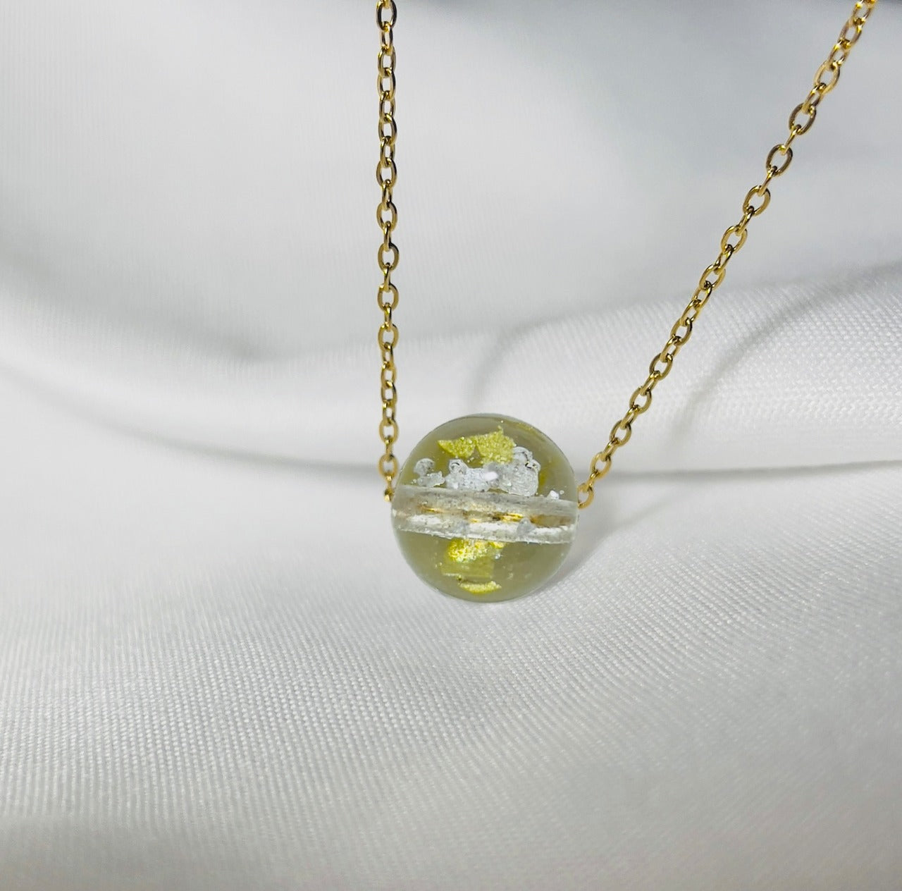 24金箔入り塩珠 inoriネックレス【シルバー】/【ゴールド】