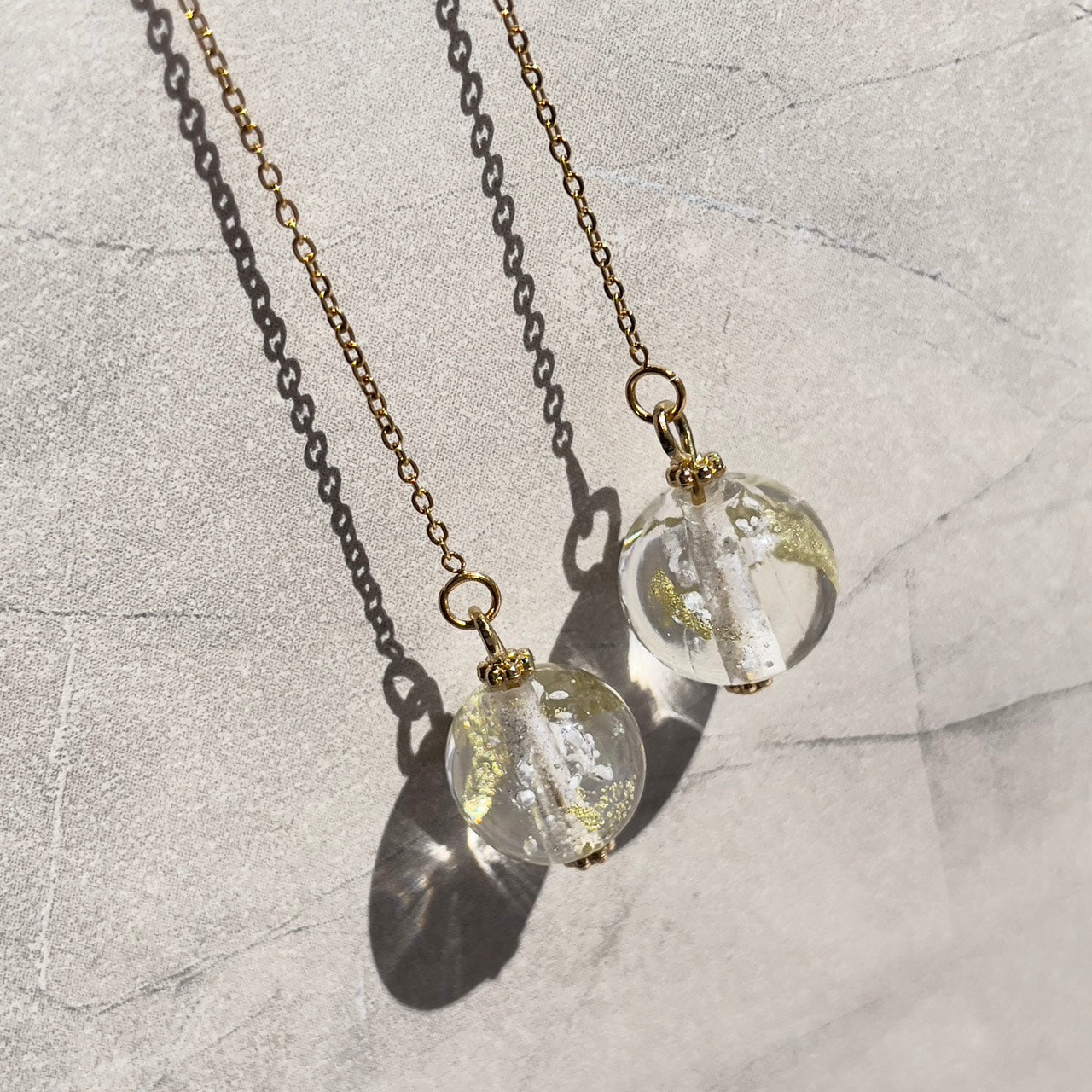 inori 遺骨封入お守り チェーンピアス　金箔入り