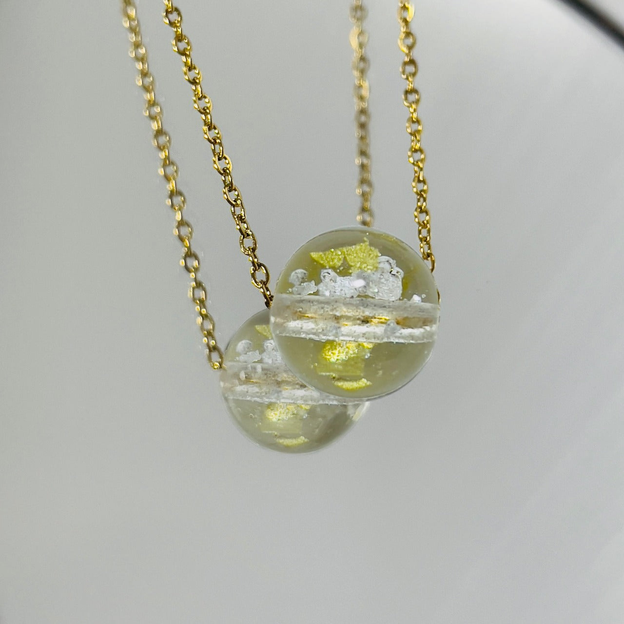 24金箔入り塩珠 inoriネックレス【シルバー】/【ゴールド】