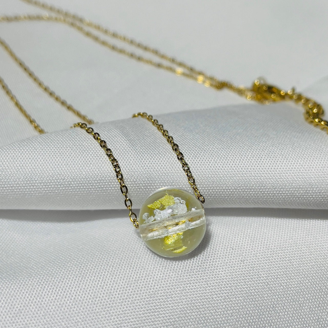 24金箔入り塩珠 inoriネックレス【シルバー】/【ゴールド】