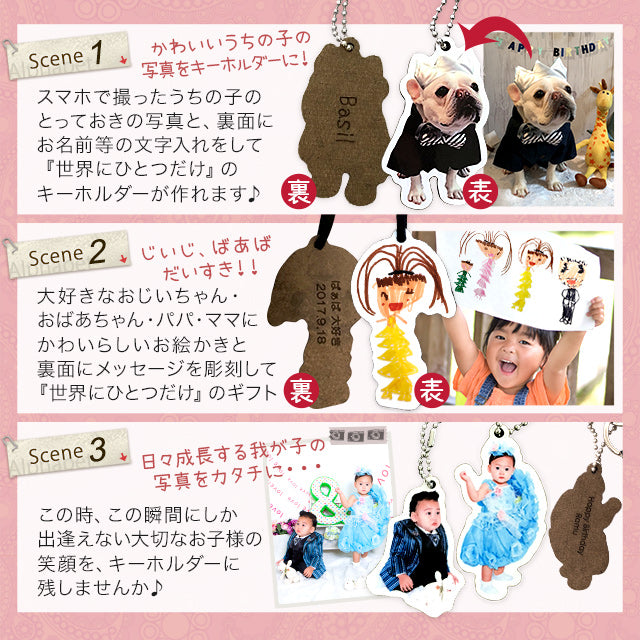 スマホで撮ったお写真をキーホルダーに・・・世界にひとつだけのフォトキーホルダー！